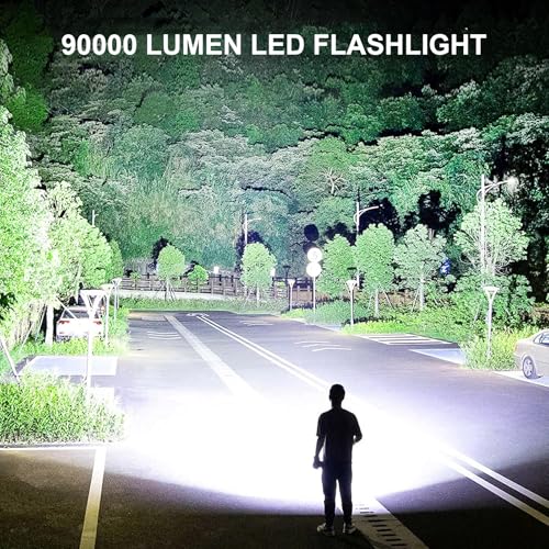 Rechargeable LED Flashlight High Lumens 5 Modes Waterproof Type C for Camping Emergencies lightessx