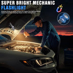 Rechargeable LED Flashlight 1200 Lumens 7 Modes Zoomable COB Side Light Magnetic Base Waterproof lightessx