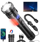 Rechargeable LED Flashlight 1200 Lumens 7 Modes Zoomable COB Side Light Magnetic Base Waterproof lightessx