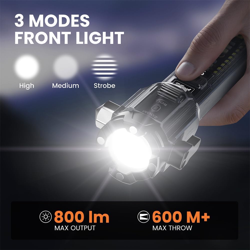 Car Safety Hammer Flashlight LED Tactical Torch with Glass Breaker Seatbelt Cutter