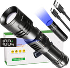 Rechargeable LED Flashlight 1000000 Lumens Super Bright Tactical Spotlight High Powered Waterproof Torch