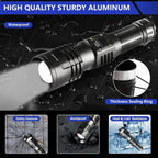 Rechargeable LED Flashlight 1000000 Lumens Super Bright Tactical Spotlight High Powered Waterproof Torch