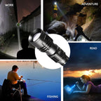 Rechargeable LED Flashlight 1000000 Lumens Super Bright Tactical Spotlight High Powered Waterproof Torch