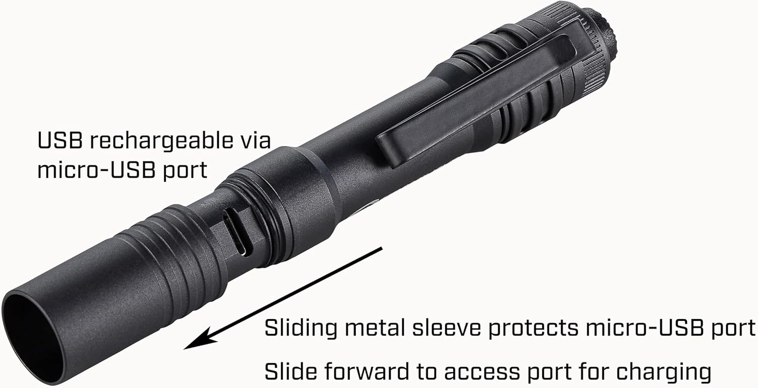 250 Lumen EDC Flashlight USB Rechargeable