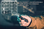 250 Lumen EDC Flashlight USB Rechargeable