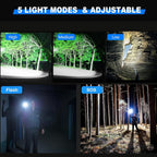 Rechargeable LED Flashlight 1000000 Lumens Super Bright Tactical Spotlight High Powered Waterproof Torch